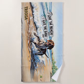 Serviette De Plage Ajouter un nom, pointeur allemand à cheveux courts (Devant)