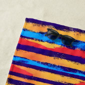 Serviette De Plage Ajouter un nom, Southwest Hombre Tribal Stripe (En situation)