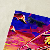 Serviette De Plage Ajouter un nom, Stylisé Brown Pirate Voilier (En situation)