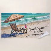 Serviette De Plage Ajouter un nom Texte Lectures de plage Club de lec (Devant)