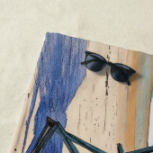 Serviette De Plage Ajouter un nom Texte Lectures de plage Club de lec (En situation)