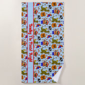 Serviette De Plage Ajouter un nom Texte Symboles pirates de l'enfant  (Devant)