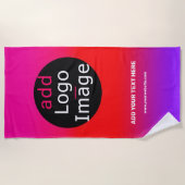 Serviette De Plage Ajouter Votre Logo Personnalisable Business Magent (Devant)