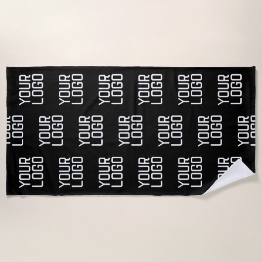 Serviette De Plage Ajouter votre logo Répéter Motif Modèle modifiable (Devant)