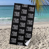 Serviette De Plage Ajouter votre logo Répéter Motif Modèle modifiable