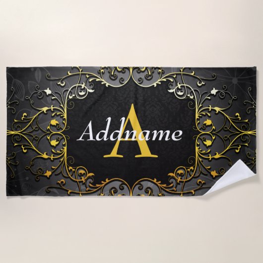 Serviette De Plage Ajouter votre nom et votre initiale (Devant)