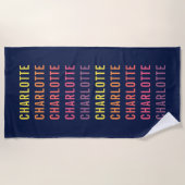 Serviette De Plage Ajouter Votre Nom Fun Color Gradient (Devant)