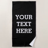 Serviette De Plage Ajouter votre propre texte personnalisé ici noir e (Devant)