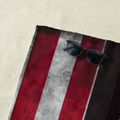 Serviette De Plage Ajouter votre texte sur le drapeau américain (En situation)