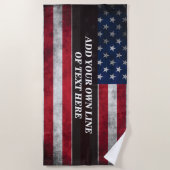 Serviette De Plage Ajouter votre texte sur le drapeau américain (Devant)