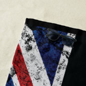 Serviette De Plage Ajouter votre texte sur le drapeau anglais Jeu d'o (En situation)