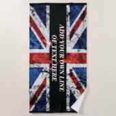Serviette De Plage Ajouter votre texte sur le drapeau anglais Jeu d'o (Devant)