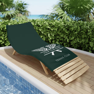 Serviette De Plage Ajoutez le nom de votre club Équipe de tennis Vert