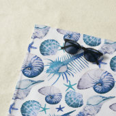 Serviette De Plage Ajoutez vos coquilles nommées d'aquarelle de | (En situation)