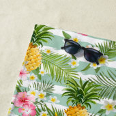 Serviette De Plage Ajoutez vos fleurs et ananas | tropicaux nommés (En situation)