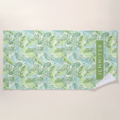 Serviette De Plage Ajoutez vos palmettes tropicales | en pastel (Devant)