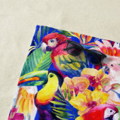 Serviette De Plage Ajoutez vos perroquets nommés d'aquarelle de | (En situation)