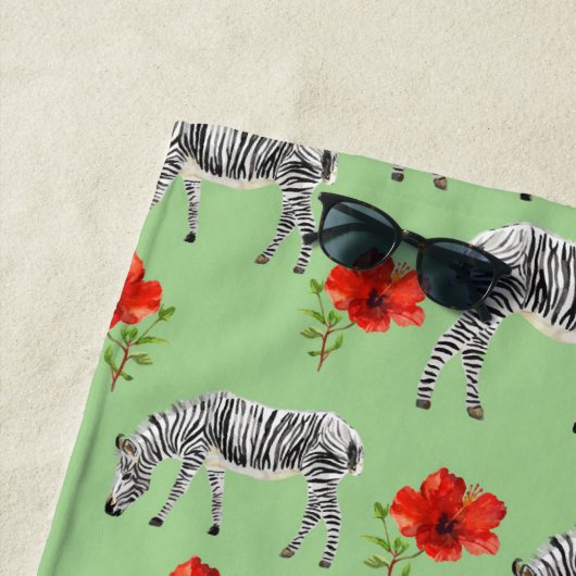 Serviette De Plage Ajoutez vos zèbres du monogramme | parmi des (En situation)