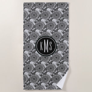 Serviette De Plage Ajoutez votre motif de tortue de style du