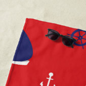 Serviette De Plage Ajoutez votre motif | maigre nommé de voilier (En situation)