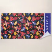 Serviette De Plage Ajoutez votre motif nommé de | des grenouilles (Devant)