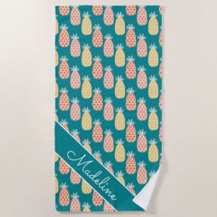 Serviette De Plage Ajoutez votre motif nommé de griffonnage d'ananas