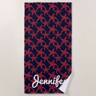 Serviette De Plage Ajoutez votre motif nommé de style d'étoiles de