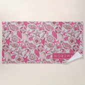 Serviette De Plage Ajoutez votre motif | rose nommé de mer (Devant)