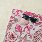 Serviette De Plage Ajoutez votre motif | rose nommé de mer (En situation)
