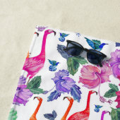 Serviette De Plage Ajoutez votre motif tropical d'aquarelle du (En situation)