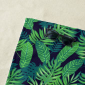 Serviette De Plage Ajoutez votre motif | tropical nommé de feuille (En situation)