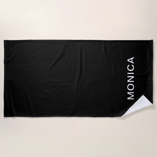 Serviette De Plage Ajoutez votre noir nommé de | (Devant)