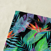 Serviette De Plage Ajoutez votre oiseau d'aquarelle du monogramme | (En situation)