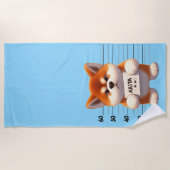 Serviette De Plage Akita méchant (Devant)