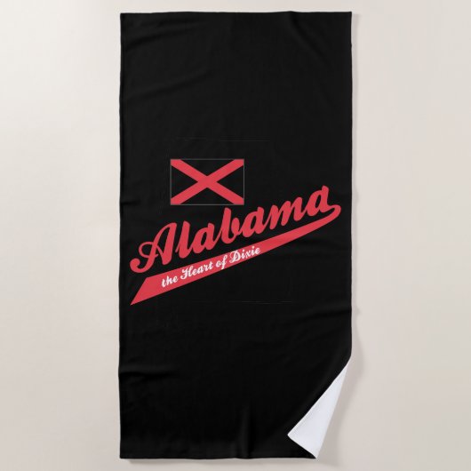 Serviette De Plage Alabama Cœur de Dixie (Devant)