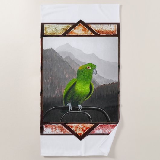 Serviette De Plage Aldo mon perroquet amazone (Devant)