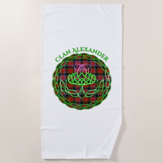 Serviette De Plage Alexander Scottish Tartan Celtic Thistle (Devant)