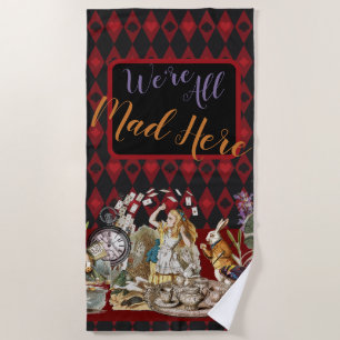 Serviette De Plage Alice Aventures avec le Chat de Cheshire Fou de Wo