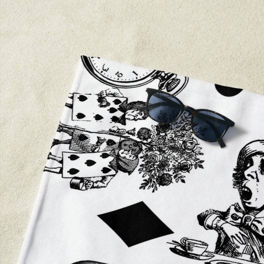 Serviette De Plage Alice White Rabbit Wonderland Classic (En situation)