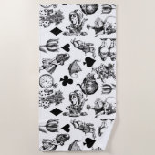 Serviette De Plage Alice White Rabbit Wonderland Classic (Devant)