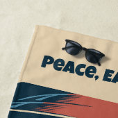 Serviette De Plage Alien UFO de texte personnalisé (En situation)