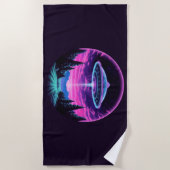 Serviette De Plage Alien vaisseau spatial rétro futuriste (Devant)