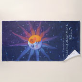 Serviette De Plage Alignement parfait du soleil et de la lune (Devant)