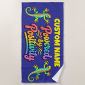 Serviette De Plage Alimenté par la positivité (Devant)