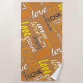 Serviette De Plage Alive Orange Gallery Love Words Art (Devant)