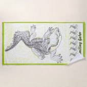 Serviette de plage Alligator Amical (Devant)