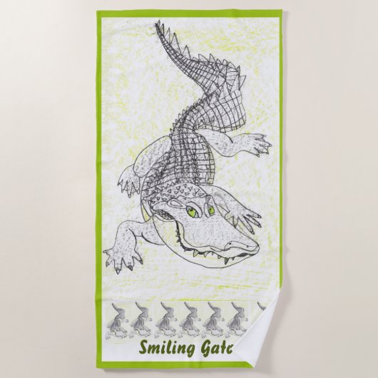 Serviette de plage Alligator Amical (Devant)