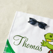 Serviette De Plage Alligator personnalisé (En situation)