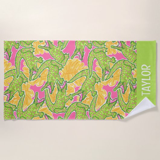Serviette De Plage Alligators de plage de Palm (Devant)