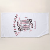 Serviette De Plage Allons à la fête de bachelorette des filles (Devant)